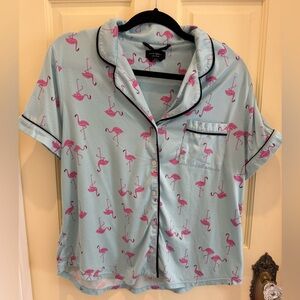 kate spade Light Blue Flamingo Print Pajama Set